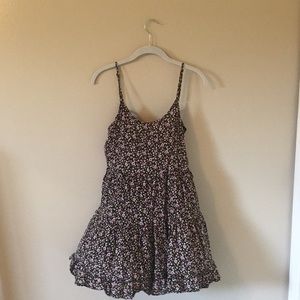 Boho floral backless tiered  Mini dress